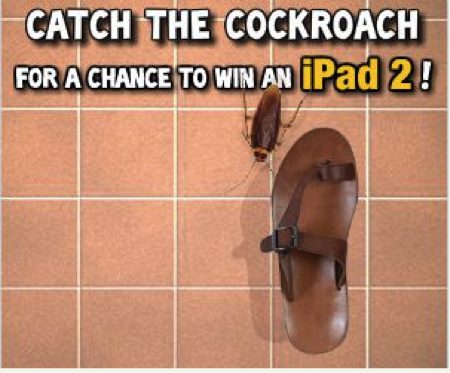 A pest-control display ad promising to catch cockroaches